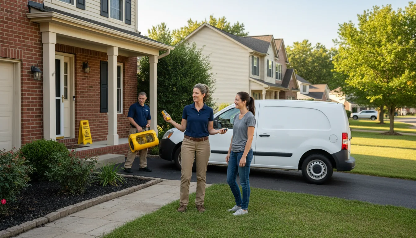 Residential water damage restoration in Breese, IL
